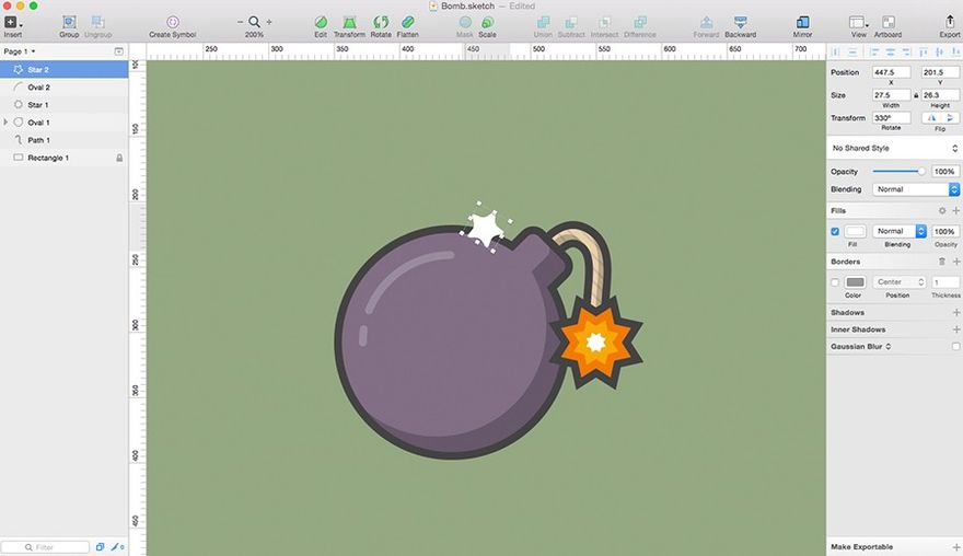 Урок по созданию мультяшной иконки-бомбы в Sketch - 18