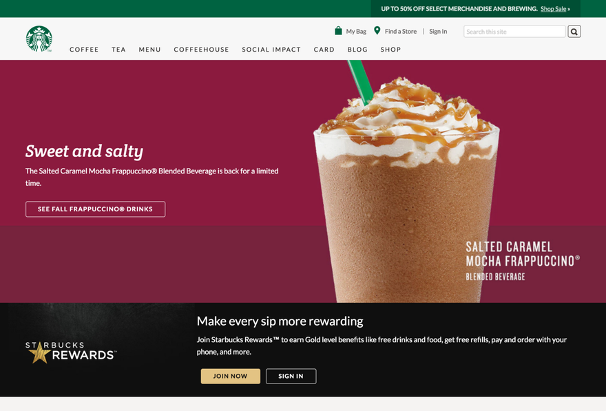 Как Starbucks использует цвета в своем приложении