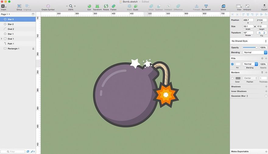 Урок по созданию мультяшной иконки-бомбы в Sketch - 19