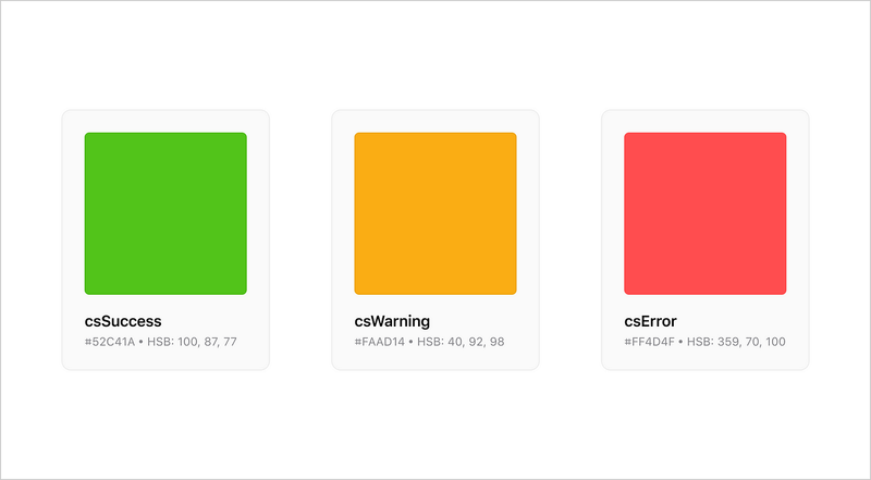 Приклад функціональних кольорів, визначених у Figma