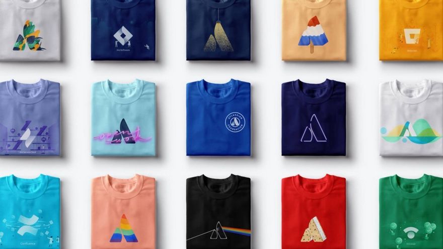 Фирменный стиль на футболках Atlassian