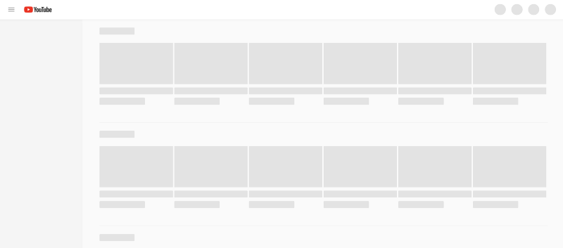 Состояние загрузки главной страницы YouTube в 2018 году