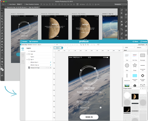 Cover image for Быстрый и легкий перенос дизайнов Photoshop и Sketch в Proto.io