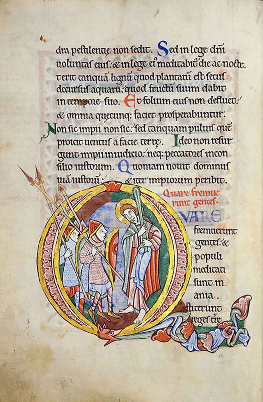 Псалтирь Сент-Олбанс, Англия, XII век.