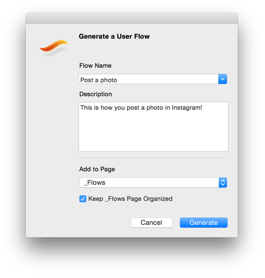 Generate a user flow