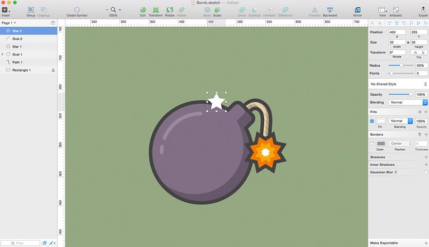Урок по созданию мультяшной иконки-бомбы в Sketch - 16