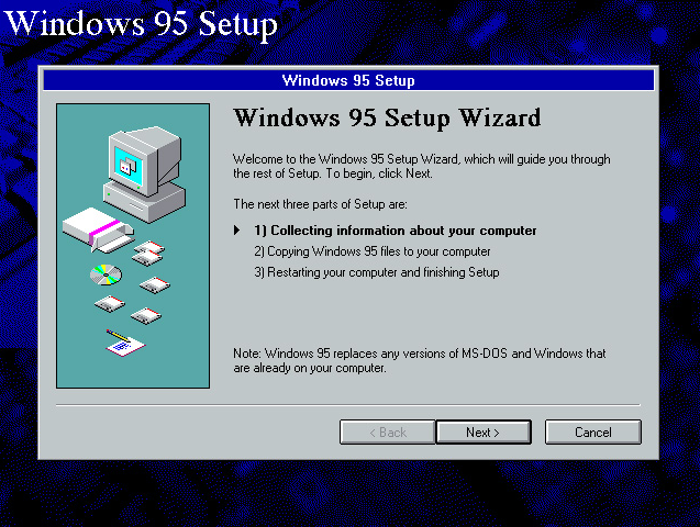 Пошаговый ассистент в Windows 95
