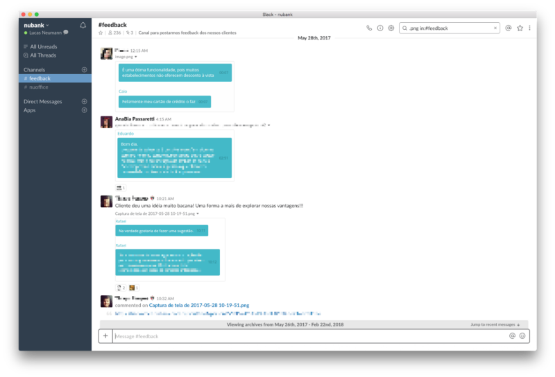 Скриншоты чата поддержки, отправленные экспертами в Slack