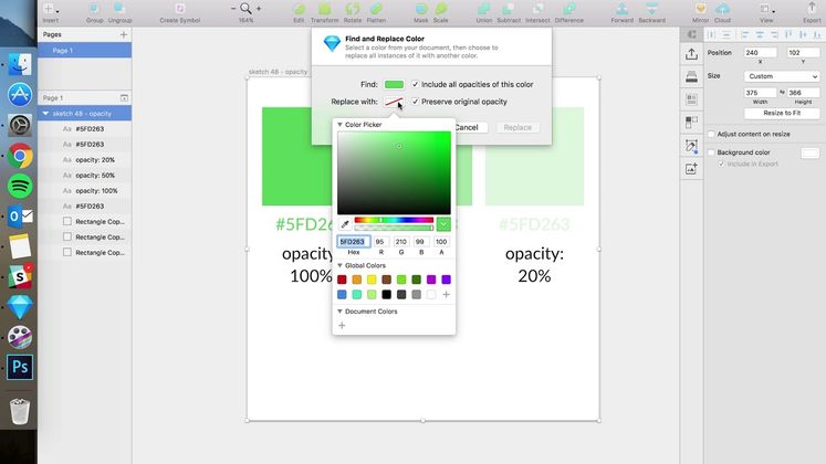 Cover image for Первое впечатление от функции поиска и замены цвета в Sketch 48