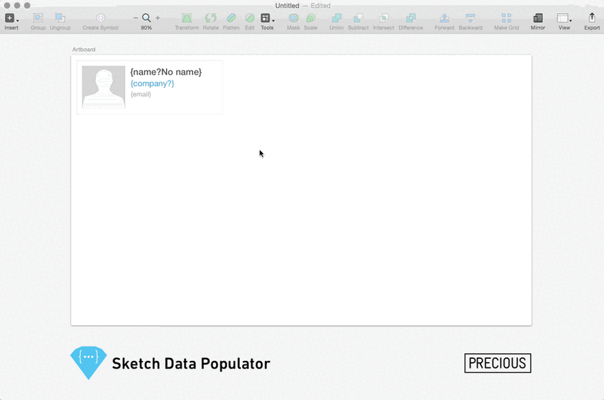 Sketch Data Populator - создает сетку из выбранного элемента и заменяет текст и изображение