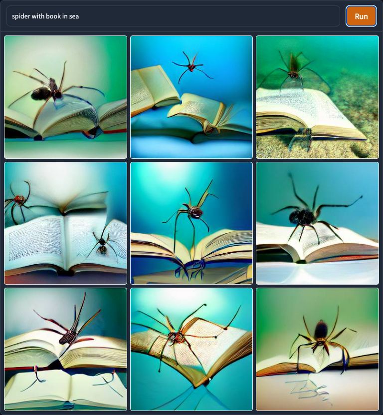 Павук з книгою в морі