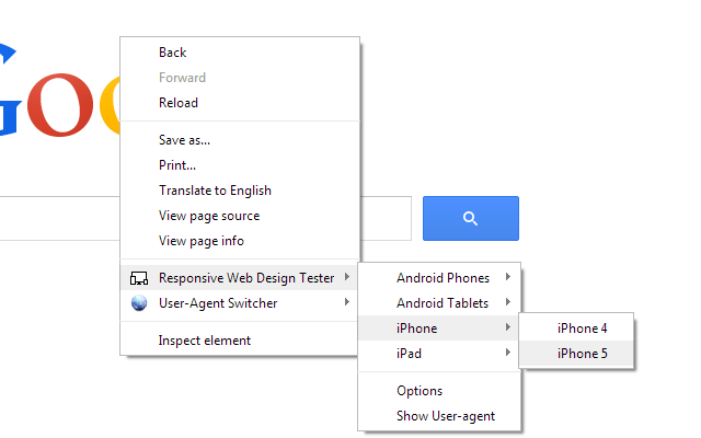 Расширение Chrome - Responsive Web Design Tester