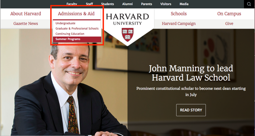 Dropdowns: руководство по использованию в дизайне, Harvard