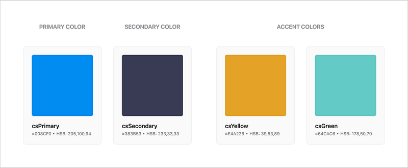 Приклад додаткових та акцентних кольорів, які доповнюють основний колір
