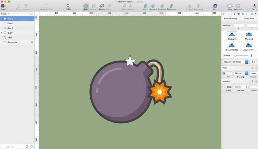 Урок по созданию мультяшной иконки-бомбы в Sketch - 17