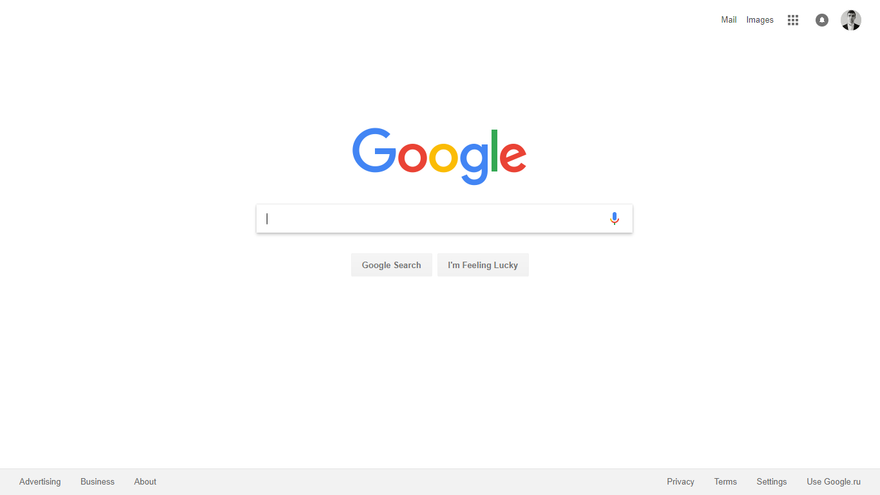 Главная страница поиска Google