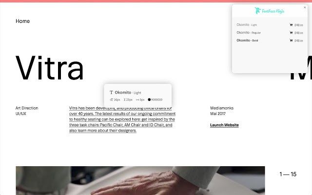 Расширение Chrome - Fontface Ninja