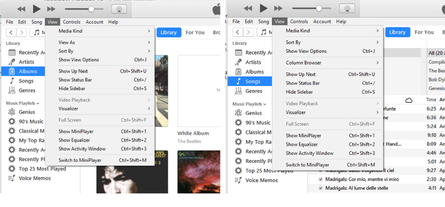 Dropdowns: руководство по использованию в дизайне, iTunes