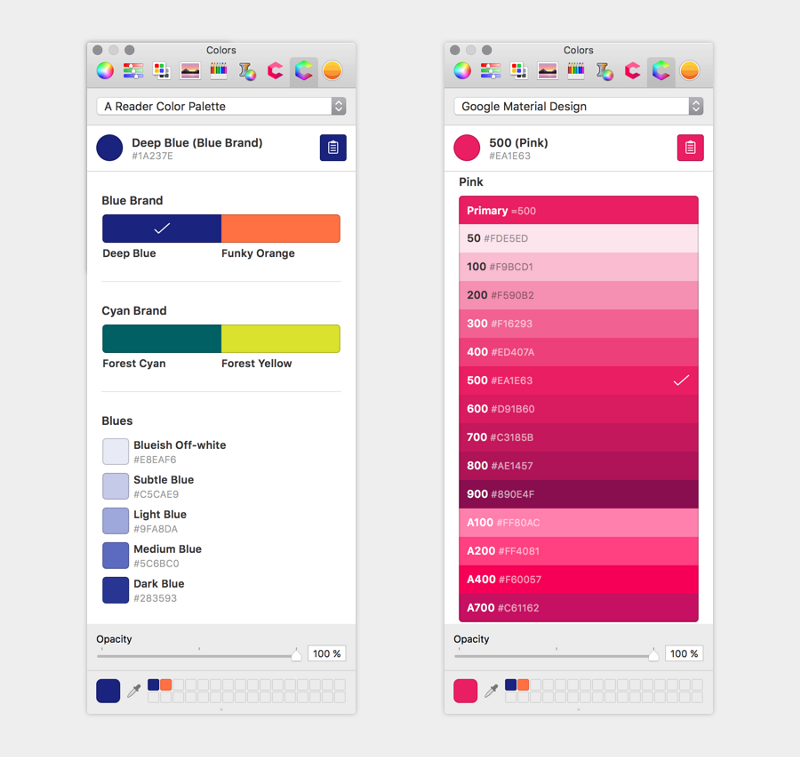 Google Material Design и другие цвета