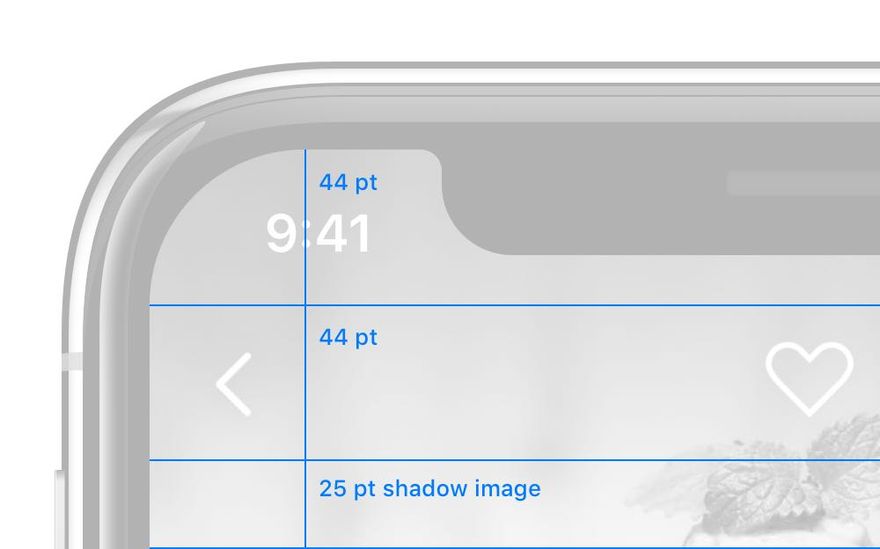 25pt прозрачная панель навигации в iPhone X