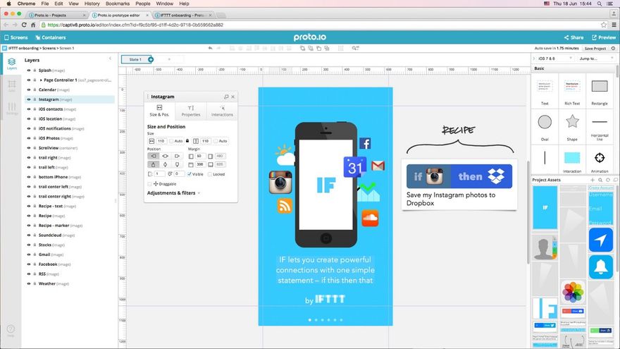 Proto.io Веб-приложение с плеерами под iOS и Android.
