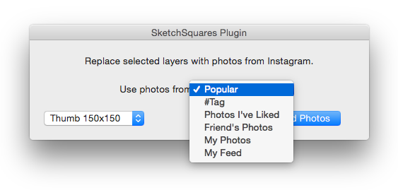 (SketchSquares) После того, как вы вошли в систему, выбрать источник фотографий, которые вы хотите использовать.