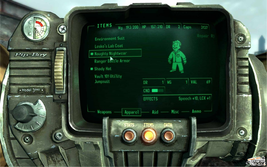 Fallout 3 (2008) - Піп-бой, інвентар.